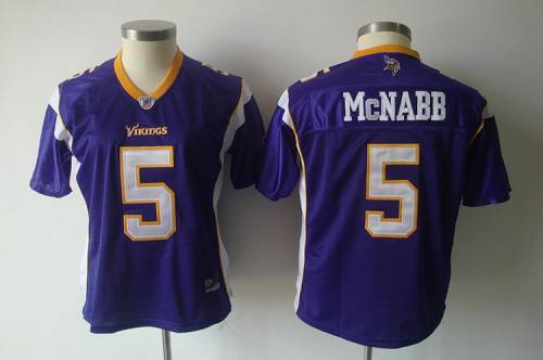 Vikings #5 Donovan McNabb Purple Women's Team Color Stitched NFL Jersey